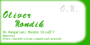 oliver mondik business card